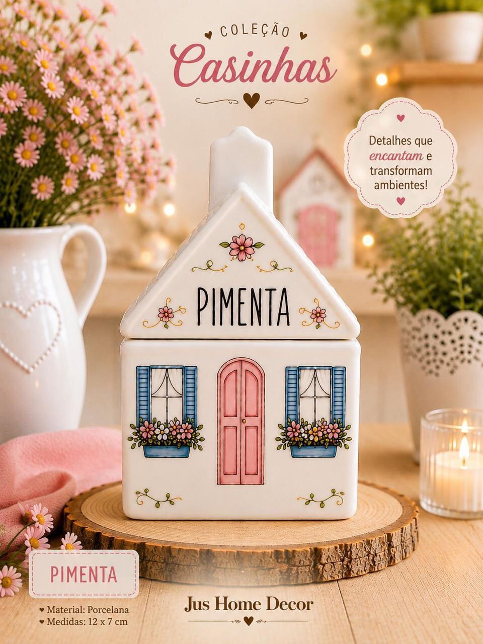 Casinha de Porcelana Decorada — Coleção Casinhas